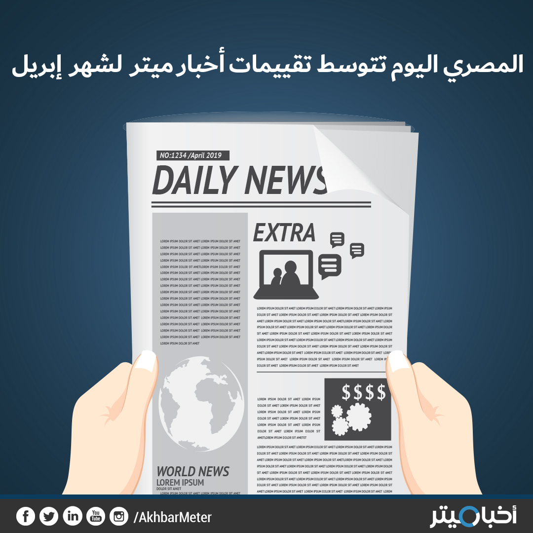 المصري اليوم تتوسط تقييمات أخبار ميتر لشهر إبريل