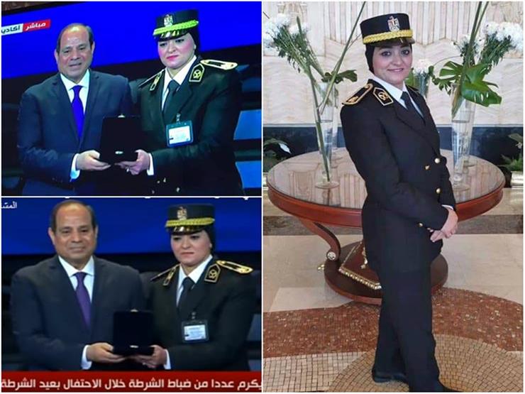 أشاد بها الرئيس.. "الضابط مها" لـ"مصراوي": المسئولية زادت بعد التكريم -فيديو