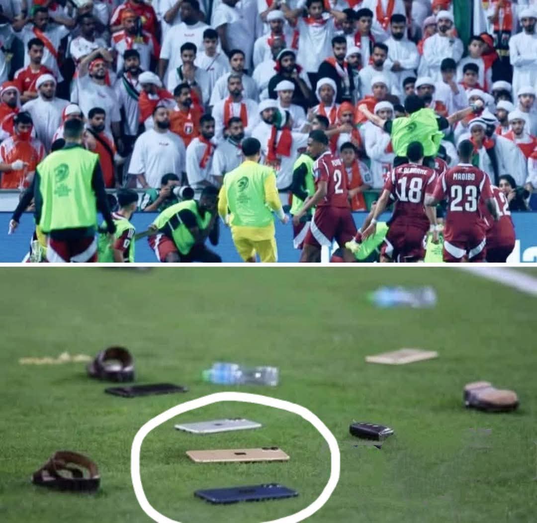 جمهور الإمارات يلقي هواتفه ومفاتيح سياراته بعد الخسارة أمام قطر